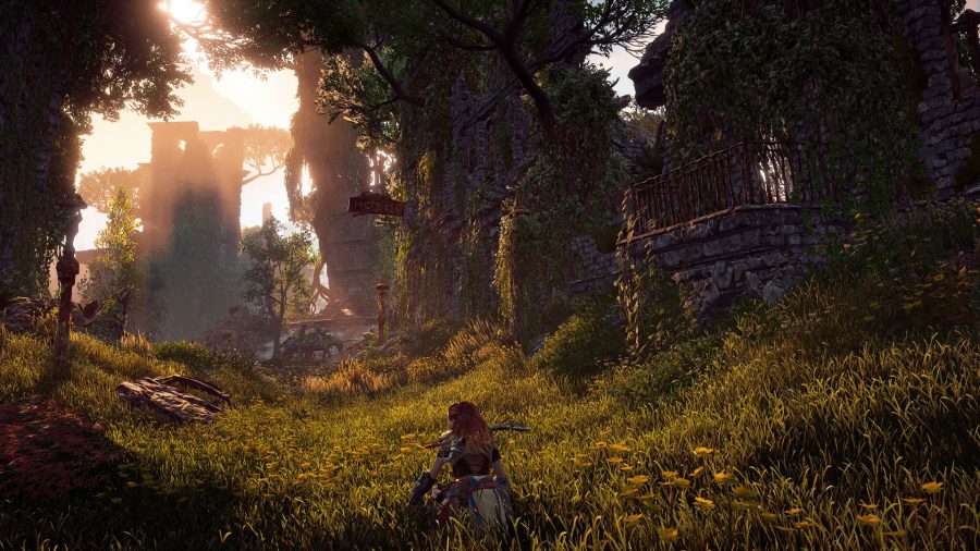 playstation-game-pass-pc-horizon-1 Aloy se faufile dans l'herbe haute dans Horizon Zero Dawn sur PC