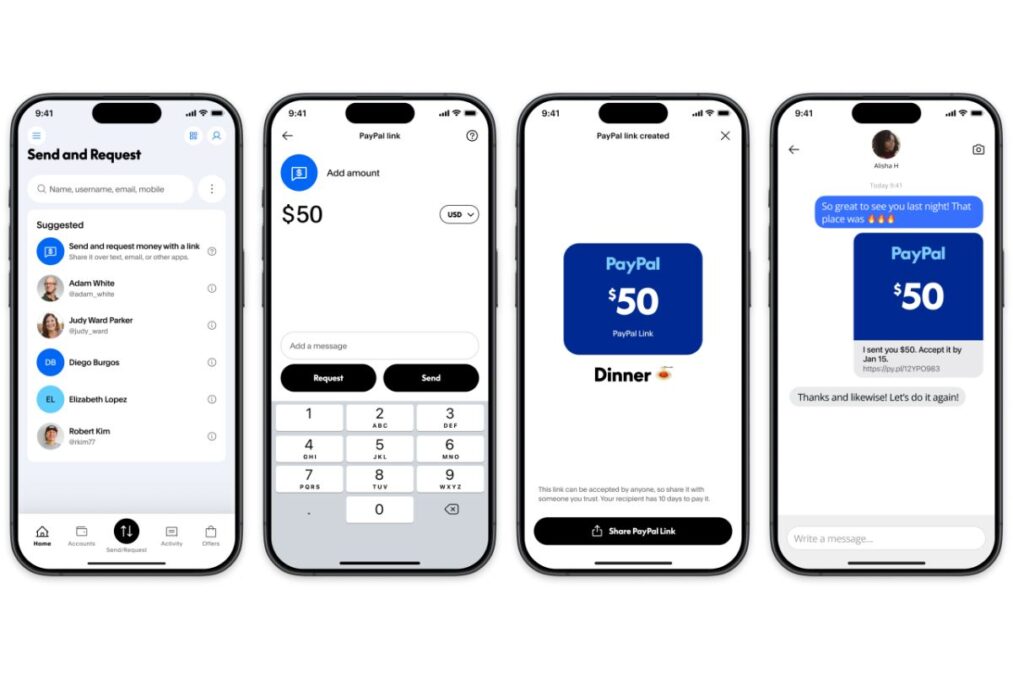 PayPal simplifie les paiements entre particuliers avec les liens personnalisés et l'intégration des cryptomonnaies