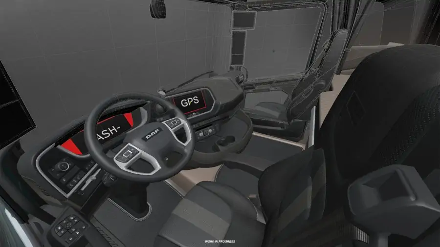 L'intérieur du DAF XF dans Euro Truck Simulator 2